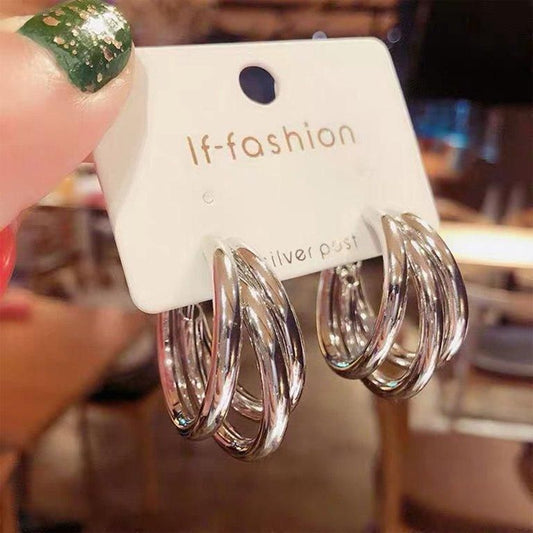 Korean Trihoop Earrings For Women and Girls