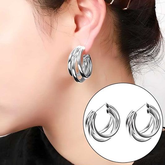 Korean Trihoop Earrings For Women and Girls